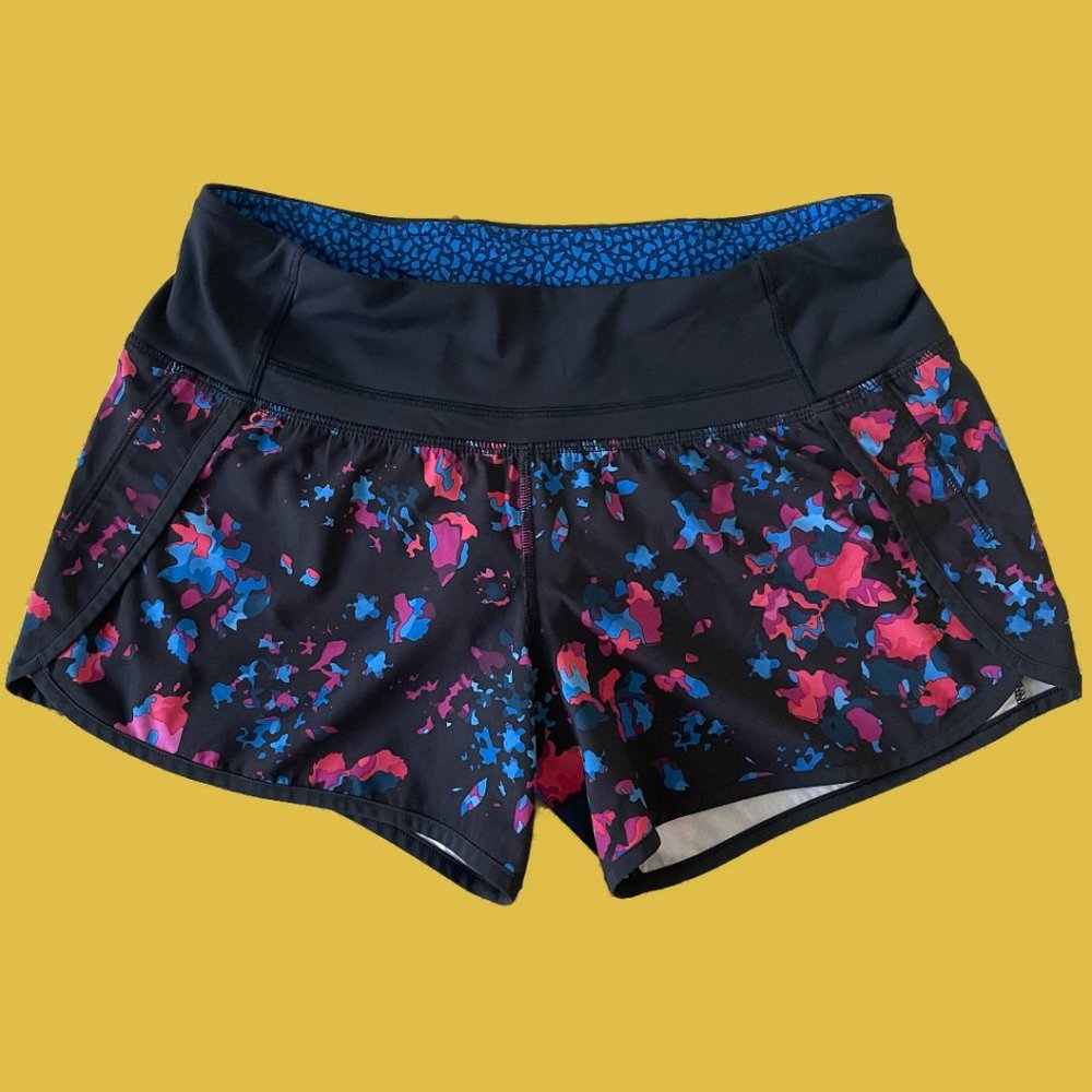 Lululemon Run Times Short (4") Dandy Digie Multi/Black - Size 4